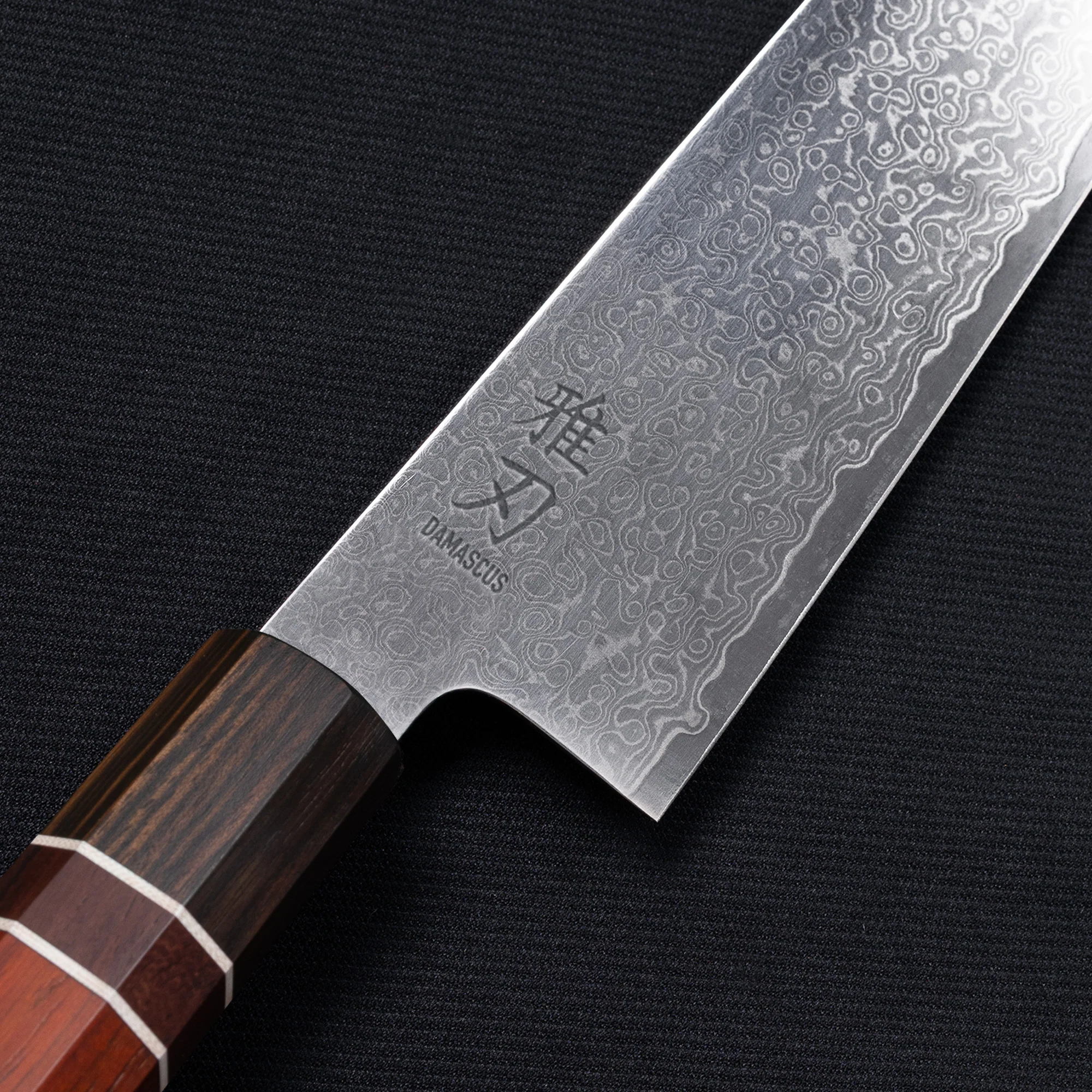 Bunka Damascus VG10 Ebony Wood Handle - Image 3