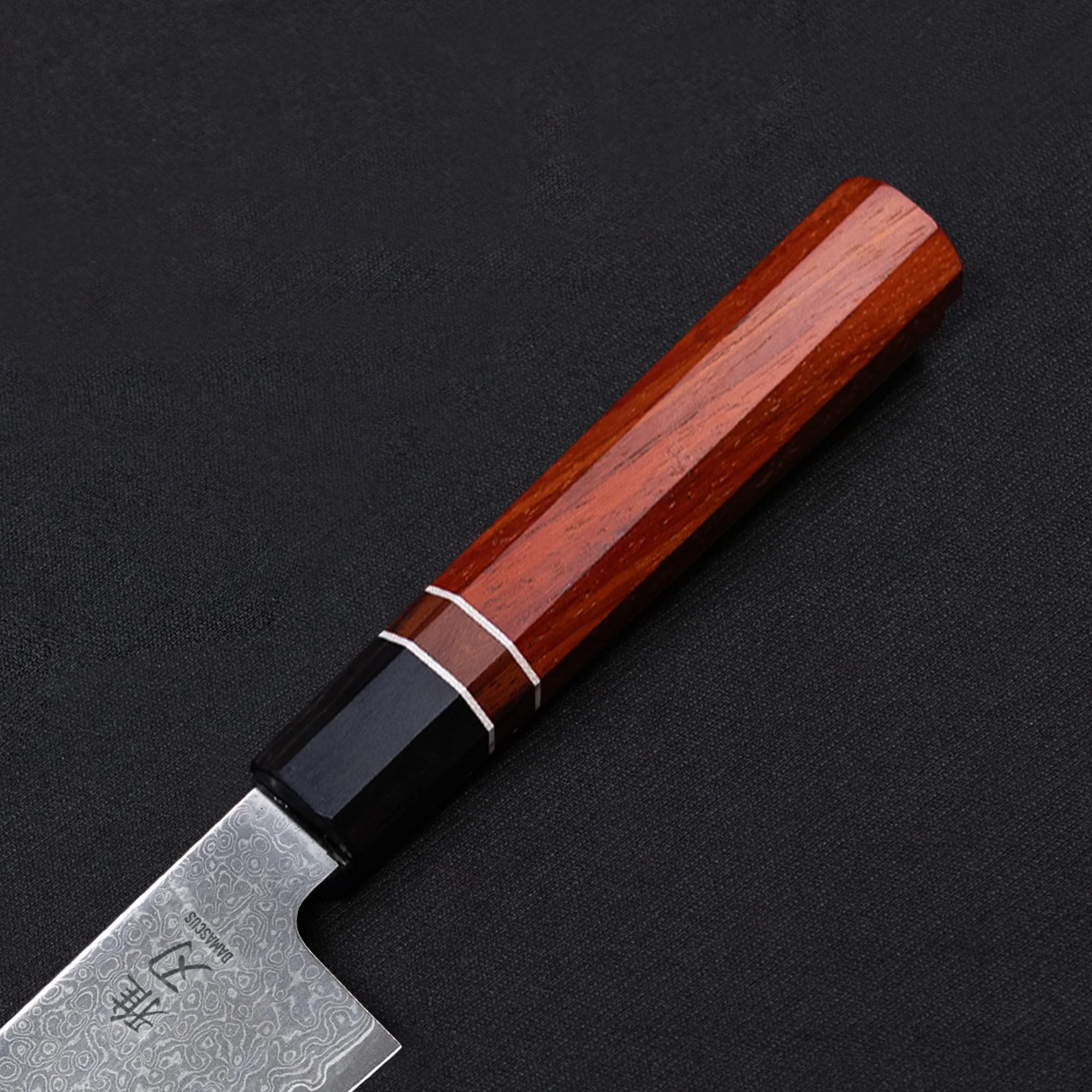 Complete 5-Piece Knife Set - Damascus VG10 Ebony Wood Handle - Image 4
