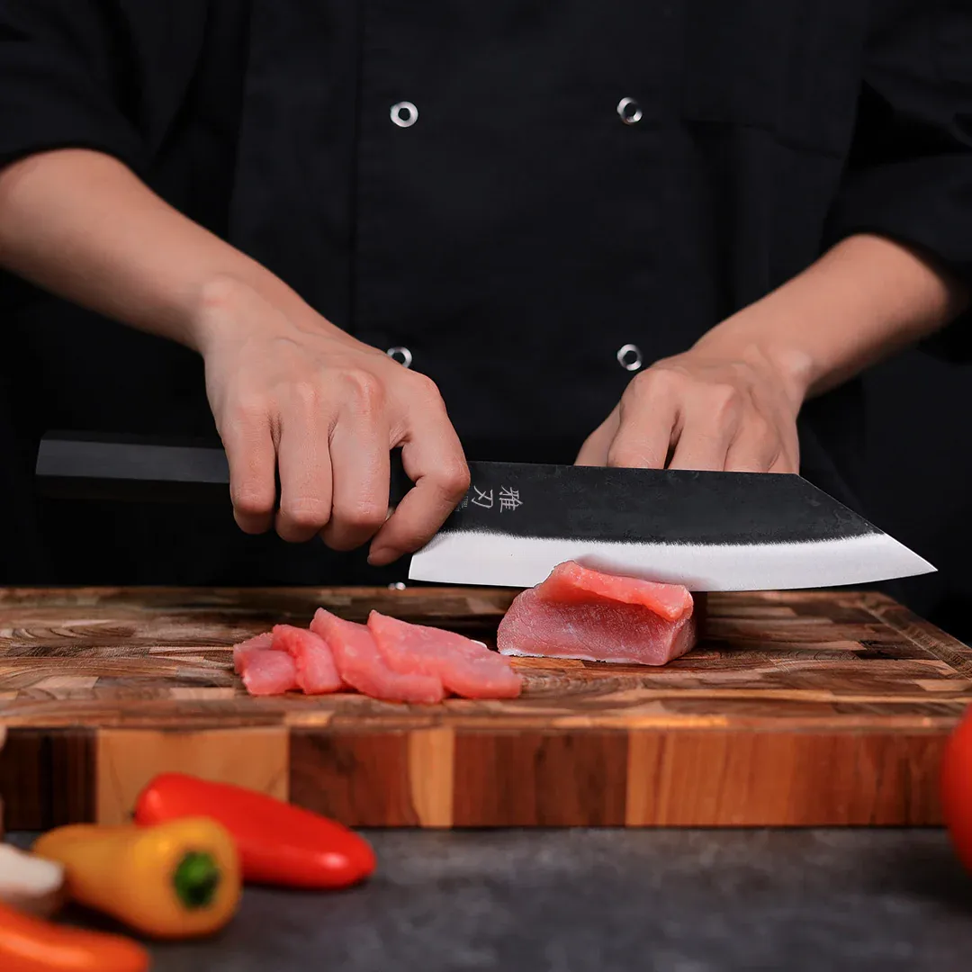 Daily Cut Japanese Trio – Blue Steel Blades, Ebony Wood Handles (Bunka, Nakiri, Santoku) - Image 7