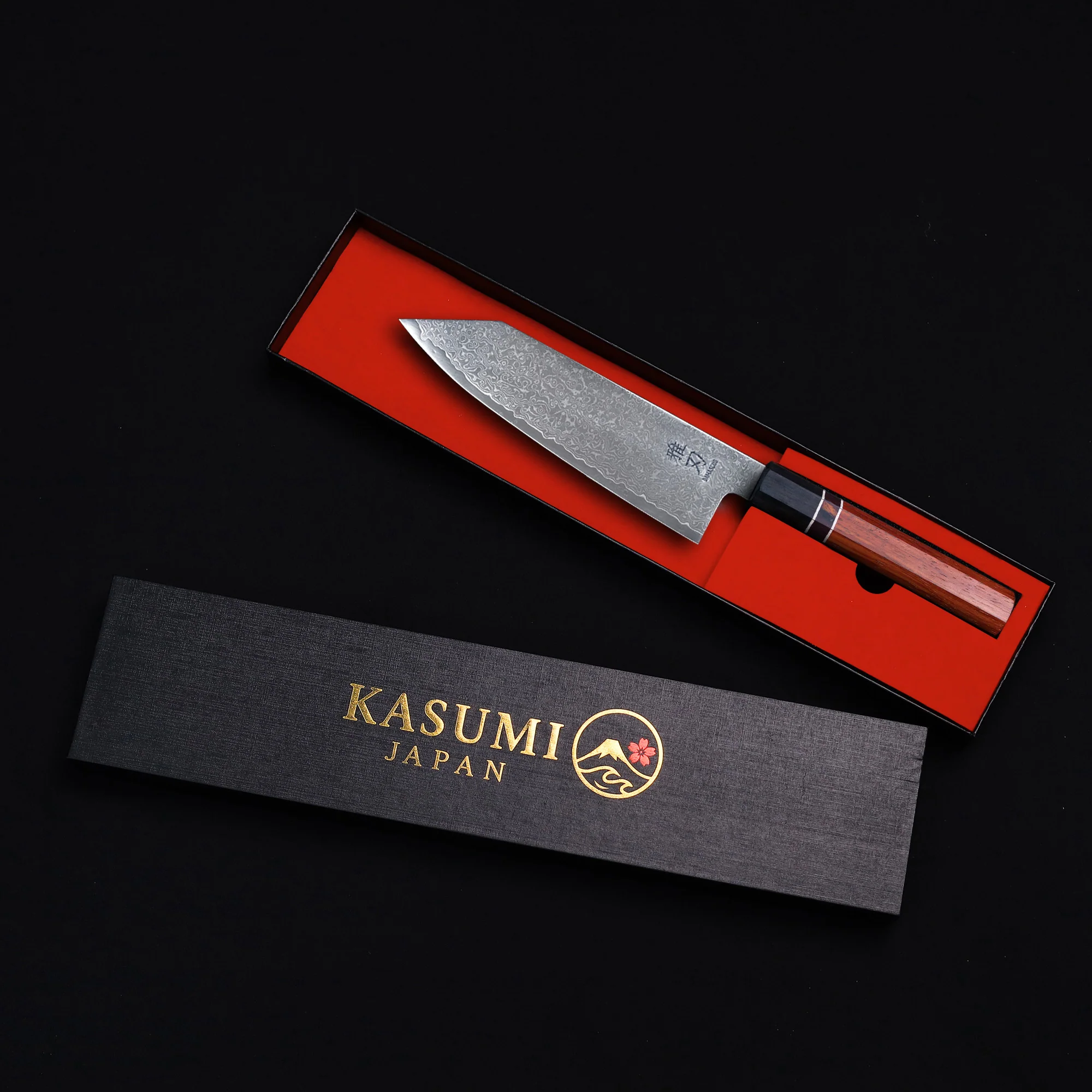 Master Set - Red Ebony Damascus Series (Bunka, Nakiri, Petty) - Image 7