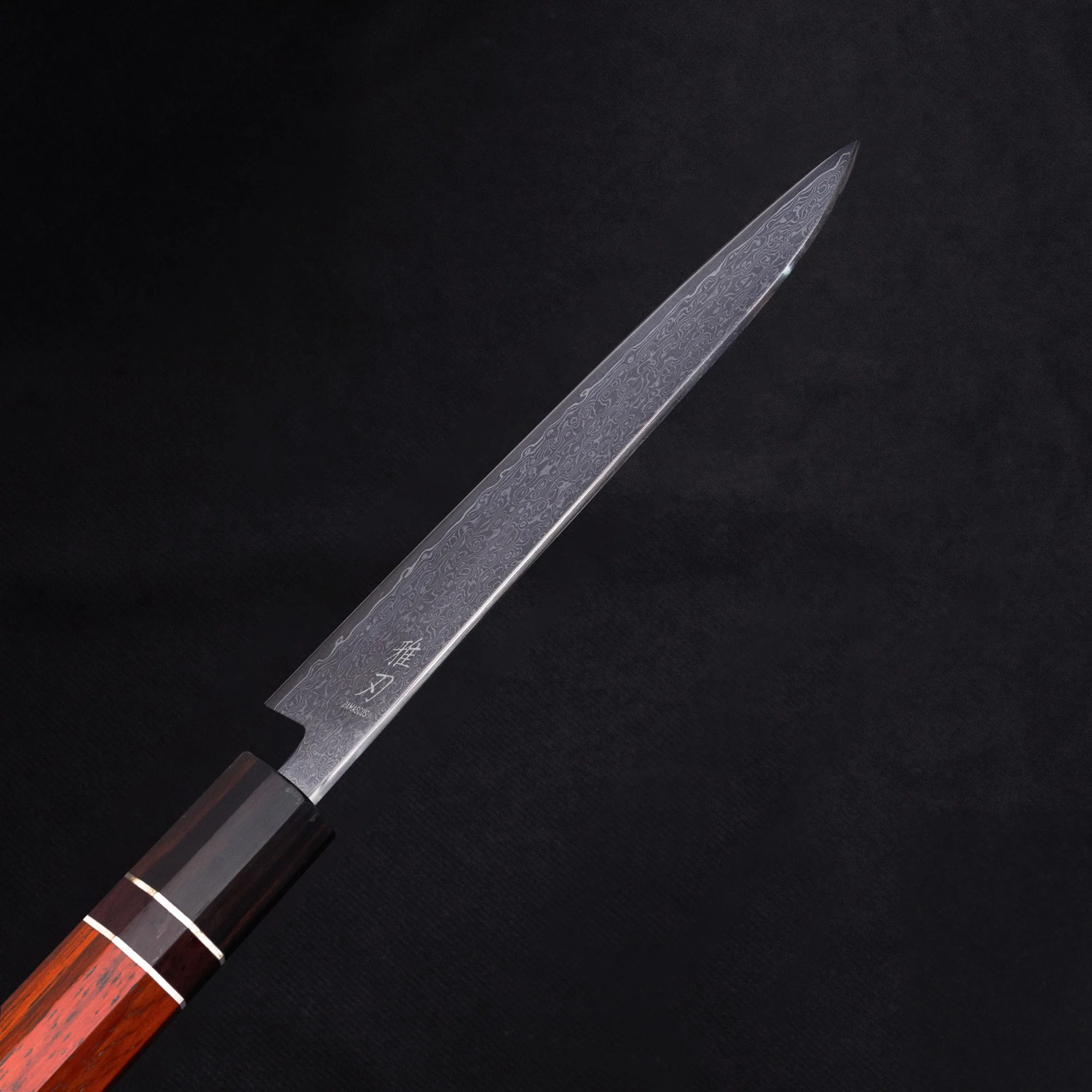 Petty Damascus VG10 Ebony Wood Handle + Whetstone - Image 4